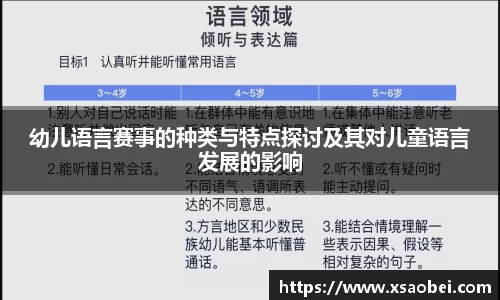 幼儿语言赛事的种类与特点探讨及其对儿童语言发展的影响
